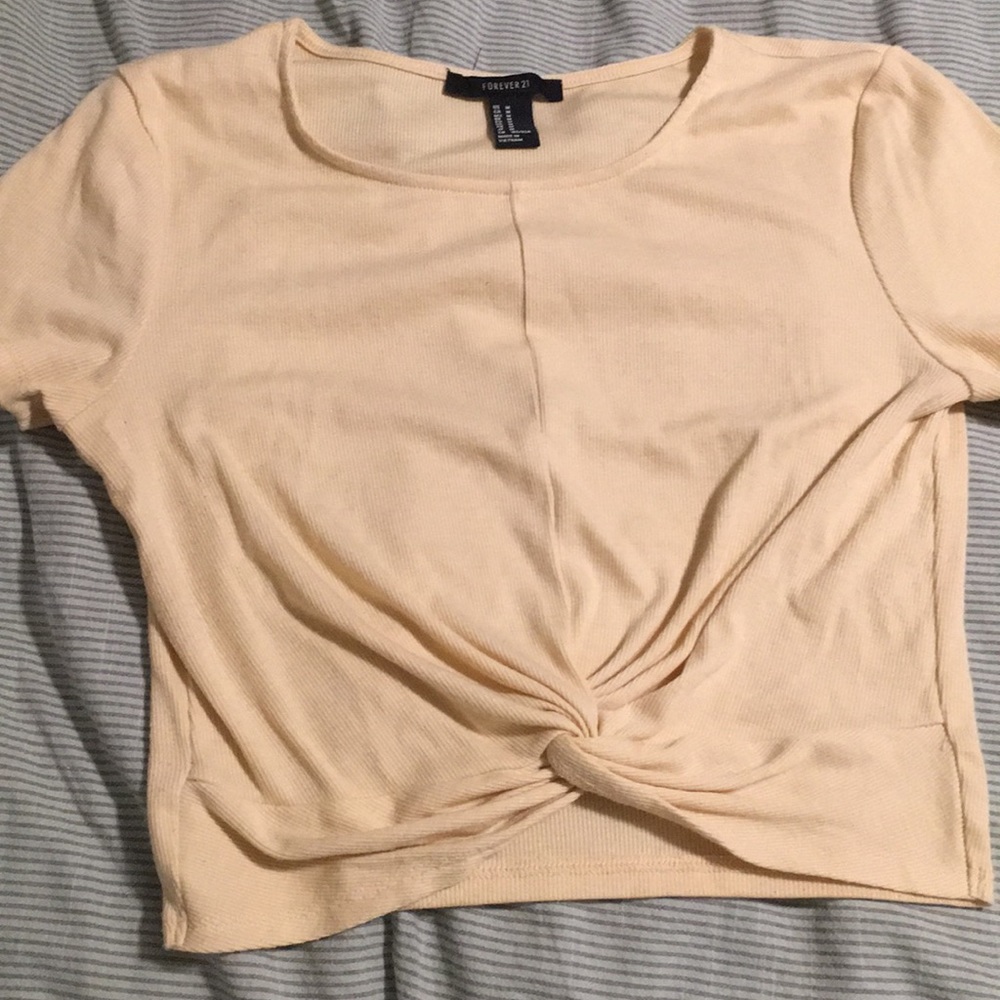 Pale yellow crop top
